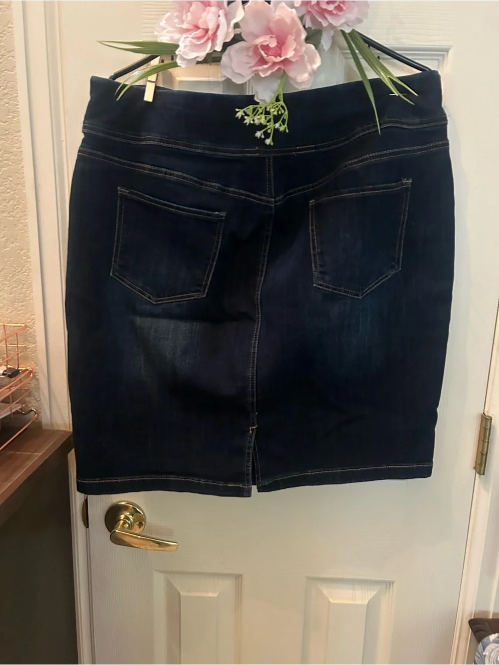 Christopher & Banks Dark Blue Denim Pencil Skirt